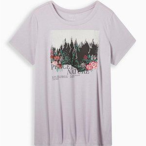Torrid Raindrop Peace In Nature Embroidered Rose Flower Forest Tee 3 3X 22/24